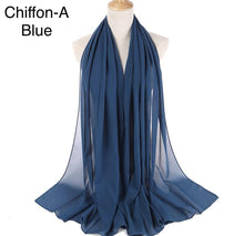 Load image into Gallery viewer, New Chiffon Scarf Hijab High Quality Elegant Sarong Shawl Wrap Plain Maxi Soft