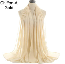 Load image into Gallery viewer, New Chiffon Scarf Hijab High Quality Elegant Sarong Shawl Wrap Plain Maxi Soft