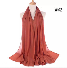 Load image into Gallery viewer, New Chiffon Scarf Hijab High Quality Elegant Sarong Shawl Wrap Plain Maxi Soft