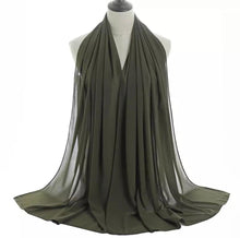Load image into Gallery viewer, New Chiffon Scarf Hijab High Quality Elegant Sarong Shawl Wrap Plain Maxi Soft