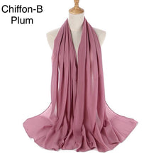 Load image into Gallery viewer, New Chiffon Scarf Hijab High Quality Elegant Sarong Shawl Wrap Plain Maxi Soft