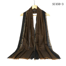 Load image into Gallery viewer, New Women Stripe Design All Season Light Weight Cotton Viscose Scarf
