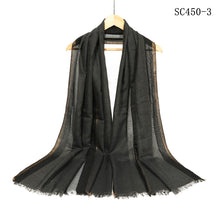 Load image into Gallery viewer, New Women Stripe Design All Season Light Weight Cotton Viscose Scarf
