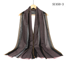 Load image into Gallery viewer, New Women Stripe Design All Season Light Weight Cotton Viscose Scarf
