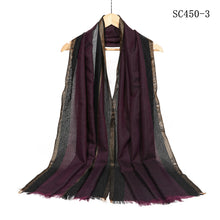 Load image into Gallery viewer, New Women Stripe Design All Season Light Weight Cotton Viscose Scarf

