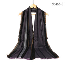 Load image into Gallery viewer, New Women Stripe Design All Season Light Weight Cotton Viscose Scarf
